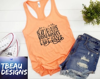 Sun Ray's Boat Waves tank, Summer shirt, Summer tank, Summer Vibes tank, Summer Lover tank, Lake Camping Shirt, Lake Tank, Boat Waves tank