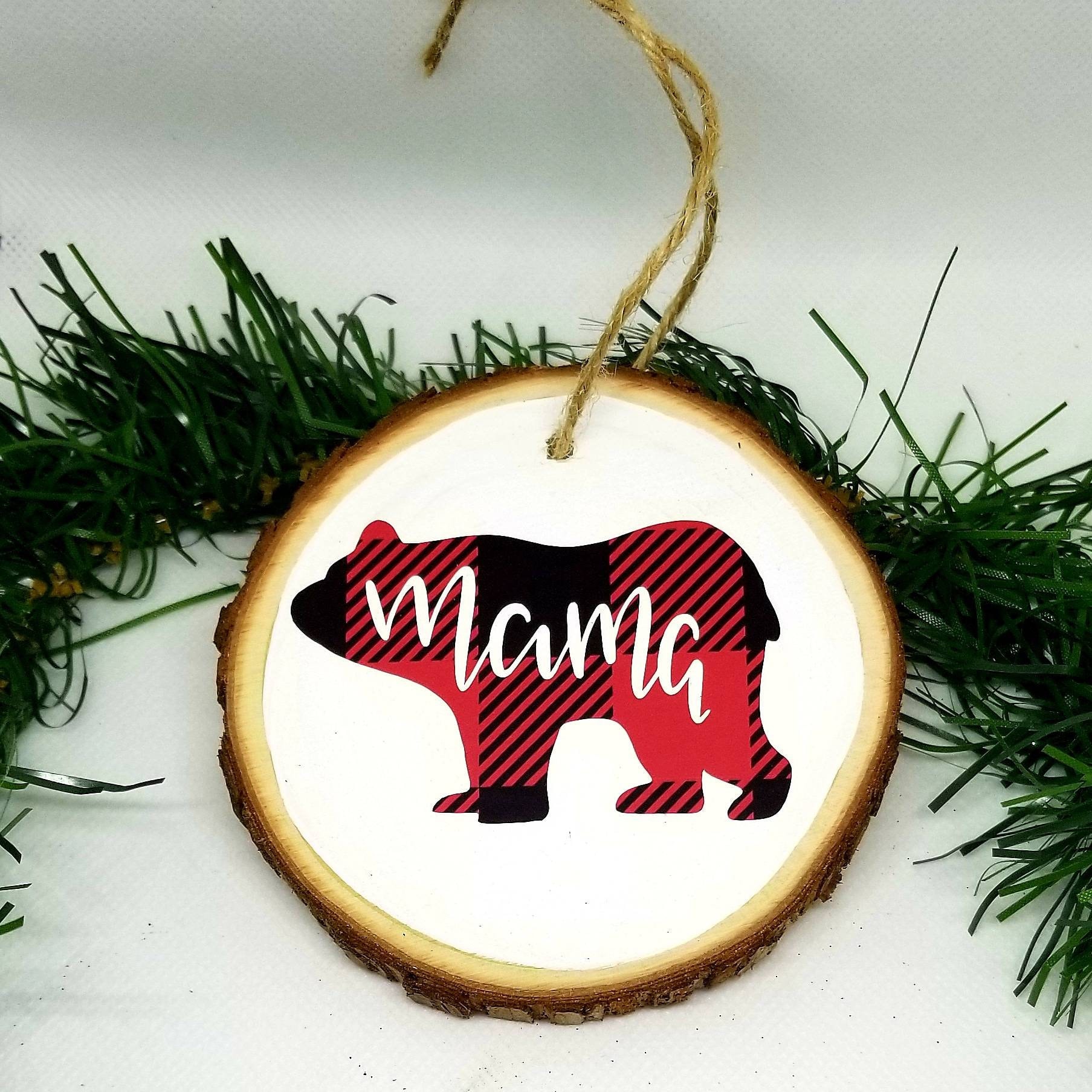 Christmas Mama Bear - Personalized Acrylic Ornament - Christmas Gifts For Mom, Grandma, Family Designed By Candida Microscope