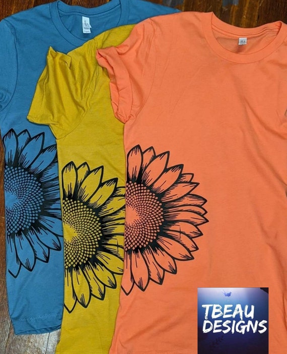 Half Sunflower Mandala Shirt Side 
