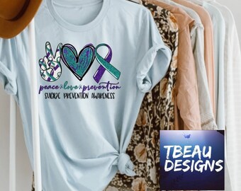 Peace Love Prevention, Suicide Awareness shirt. Mental Health shirt, Mental Health Awareness, Suicide Prevention shirt,