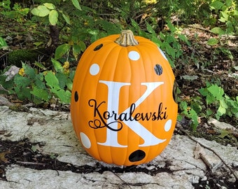 Pumpkin Decal | Custom Pumpkin Decal | Name Pumpkin Decal | Polka Dot Pumpkin Decal | Personalized Pumpkin Decal Kit |
