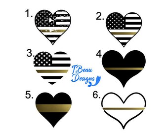 Thin gold line decal, 911 Dispatcher car decal, Dispatch & communication heart decal, dispatcher sticker, 911 dispatch decal, tumbler decal