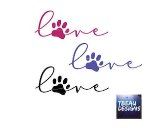 Dog Lover Car Decals,  Animal Lover Vinyl Decals, Cat Love Decal, Dog Lover tumbler decal, Paw print laptop decal, dog lover window decal