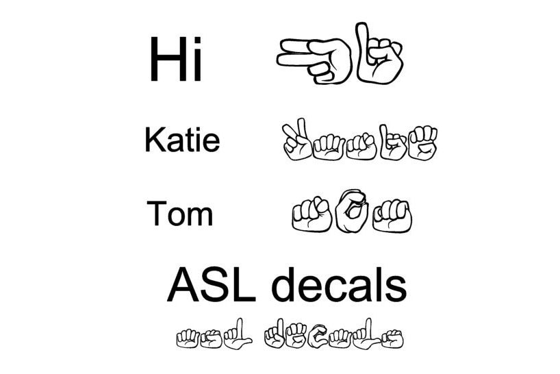 ASL Finger Spelling Decals. ASL Decals, Sign Language Decal, Finger ...