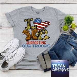 I Love Supporting Our Troops Shirt | Military Support Shirt | RED ...