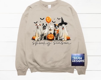 Spooky Season Shirt | Spooky Vibes | Fall Dog Lover Sweatshirt | Dog Halloween Shirt | Ghost Dogs | Spooky Season Dog Sweatshirt | Fall Dog