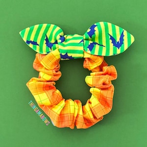 Mickey&#39;s Not So Scary Halloween Party Scrunchie | Disney Halloween Scrunchie | Not So Scary Cast Member Costume | Disney Scrunchie with Bow