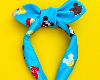 Parks Snacks Disney Dress Shop Knot Bow Headband | Disney Snacks Bowband | Disney Dress Shop Top Knot Headband | Disney Knotty Headband
