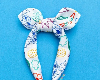 Stitch Knot Bow Headband | Lilo and Stitch Bowband | Disney Top Knot Headband | Disney Knotted Headband | Disney Dress Shop Headband