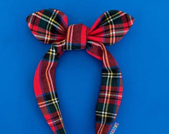 Disney VIP Tour Guide Headband | Disney Plaid Cast Member Costume Inspired Knot Bow Headband | Disney Guest Relations Bowband