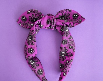 Haunted Mansion Purple Wallpaper Bowband | Disney Haunted Mansion Headband