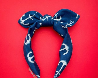 Disney Cruise Line Dress Shop Knot Bow Headband | DCL Headband | Mickey Anchors | Disney Top Knot Headband | Disney Dress Shop Headband