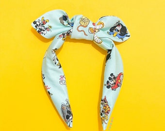 Mickey and Minnie's Runaway Railway Knot Bow Headband Bowband | Disney Dress Shop Headband | Mickey and Minnie Top Knot Headband