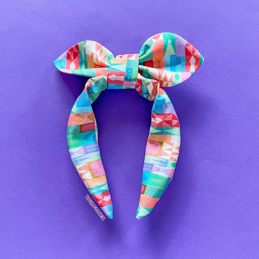 It's a Small World Knot Bow Headband Tokyo Disneyland Top Knot Headband