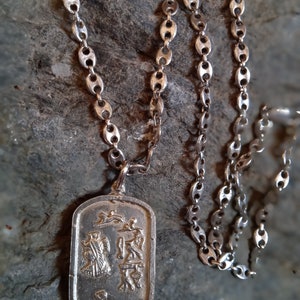 Necklace massive pendant,sterling silver, Hieroglyph Egypt Necklace Jewelry, Handmade Necklace, 925 Sterling Silver Egyptian Name Necklace,
