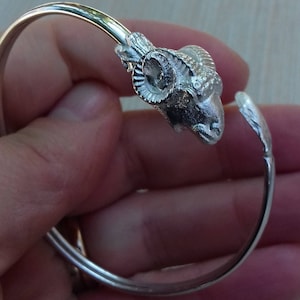 Sterling silver cuff bracelet, cuff bracelet, ram cuff bracelet, silver cuff bracelet, jewelry ram, gift ram, bracelet ram silver, cuff ram