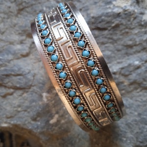 Vintage silver bracelet, boho cuff bracelets, key meander bracelet, meander bracelet, Greek bracelet