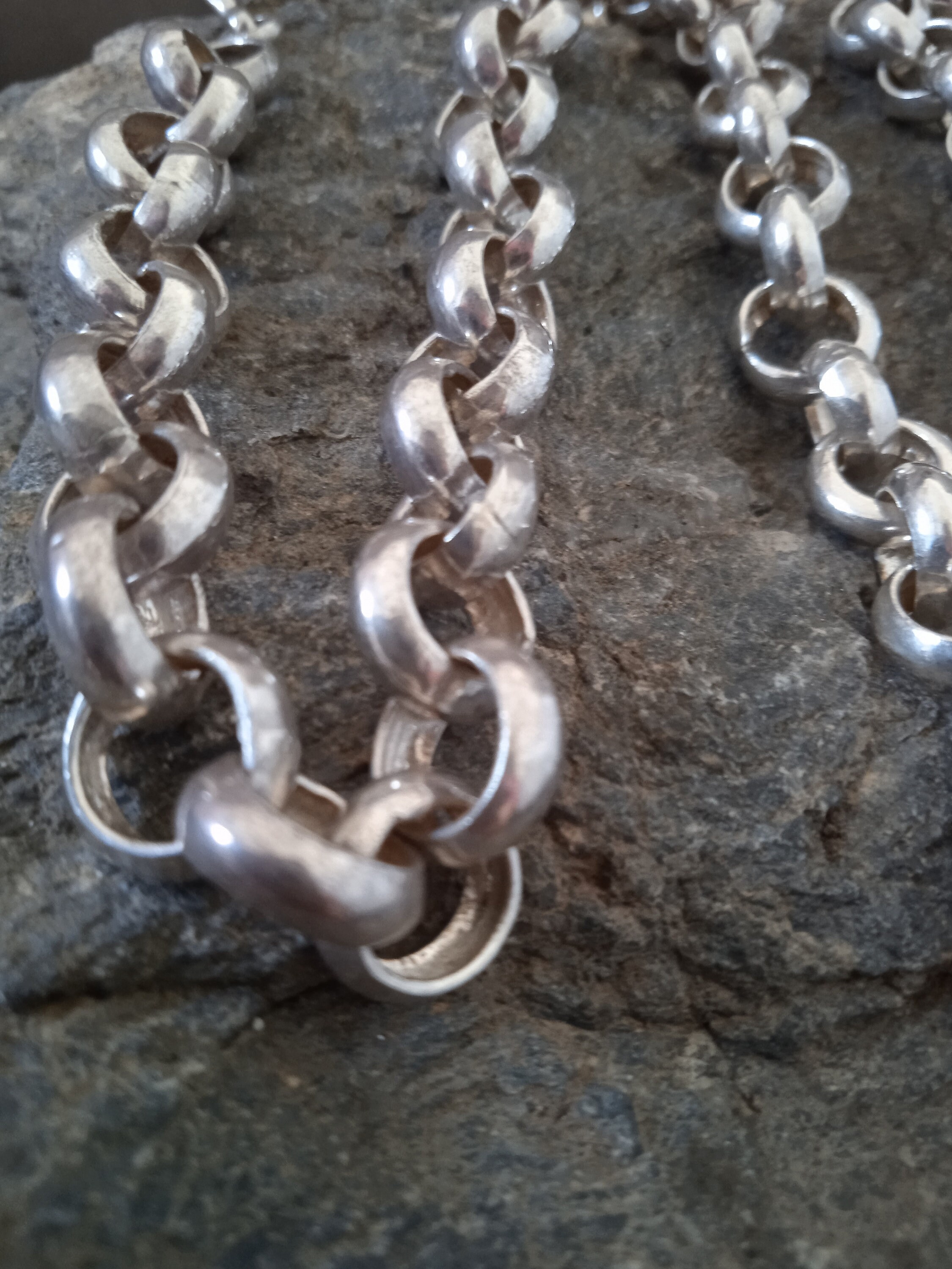 Massive Sterling Silver Rolo Chain, Chunky Sterling Silver Chain ...