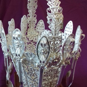 Cesta de recuerdo, cesta de filigrana de plata, cesta de filigrana de plata para bodas, cuchara de plata, tenedor de filigrana de plata, cumpleaños, regalo de boda exclusivo