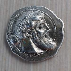 Greek coins, Dionysus Attic tetradrachm,massive  sterling silver 925, massive coin silver, handmade coins replica,