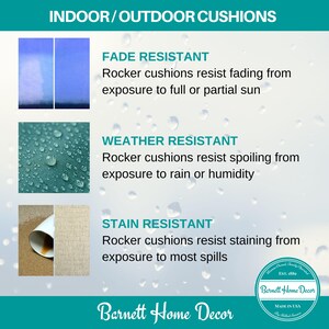Outdoor Rocking Chair Cushions - Weatherproof Porch Rocker Pads, Fade Resistant & Washable afbeelding 13
