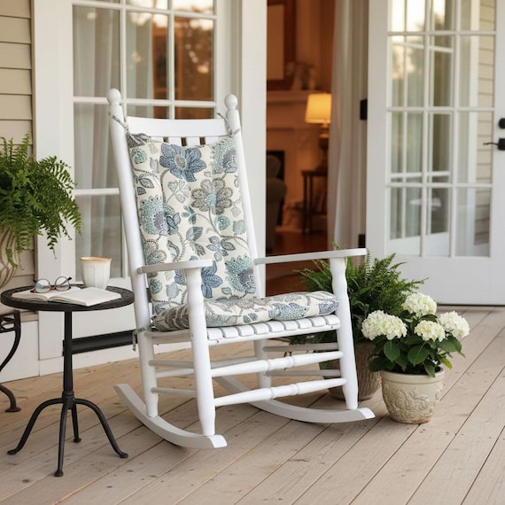 Outdoor Rocking Chair Cushions - Weatherproof Porch Rocker Pads, Fade Resistant & Washable
