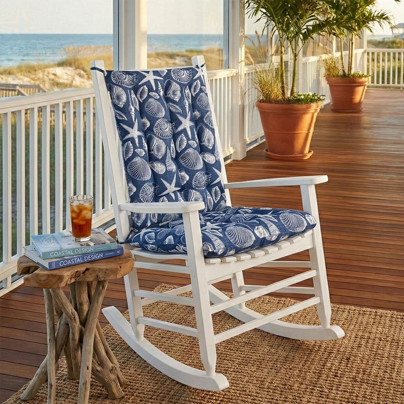 Outdoor Rocking Chair Cushions - Weatherproof Porch Rocker Pads, Fade Resistant & Washable afbeelding 3