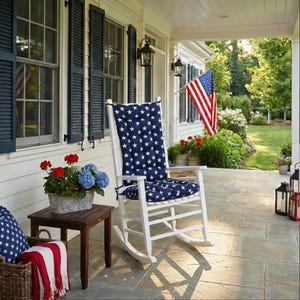 Outdoor Rocking Chair Cushions - Weatherproof Porch Rocker Pads, Fade Resistant & Washable afbeelding 4