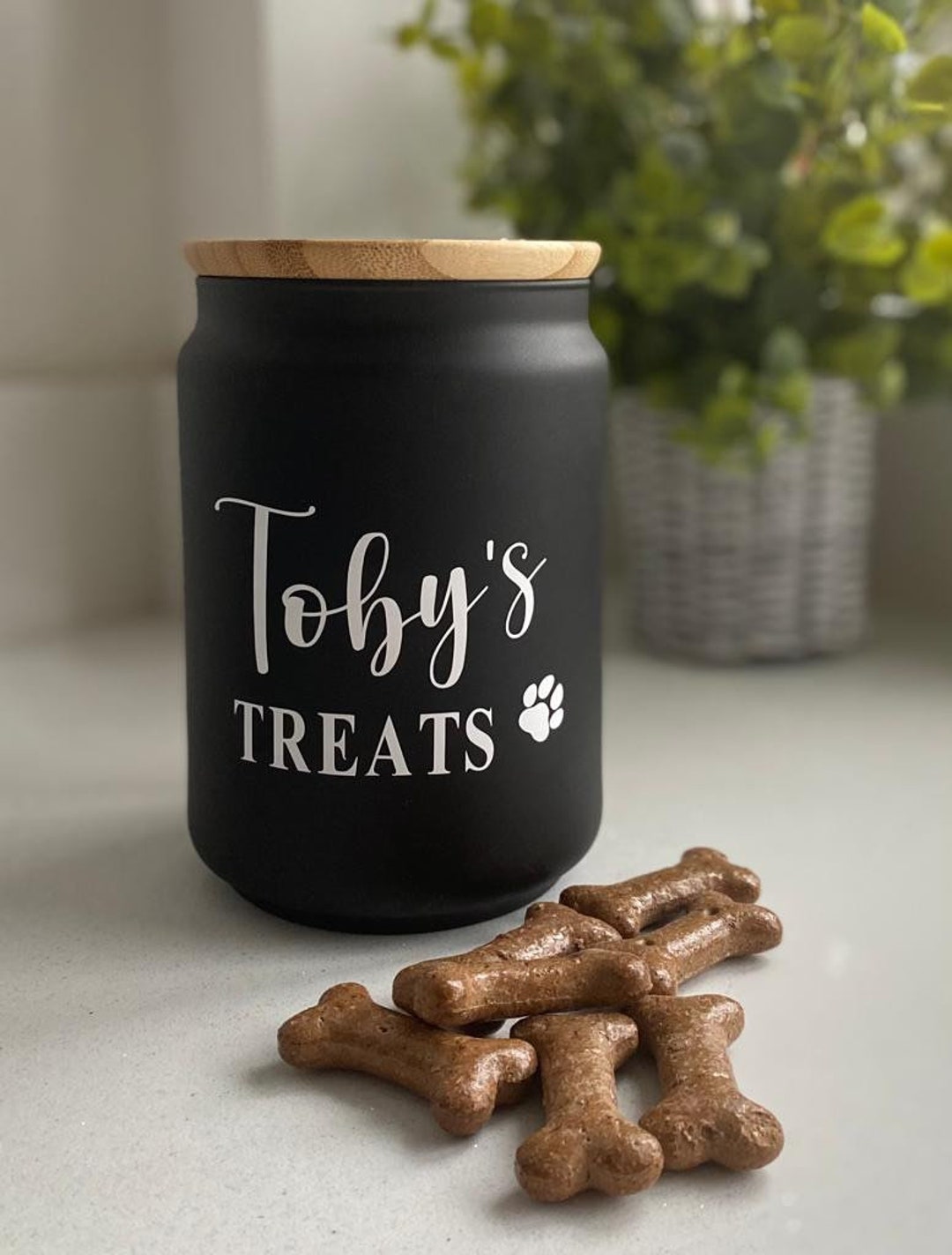 Black dog treat jar sales