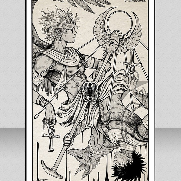 DABIHAWKS Egyptian Gods / BNHA // Anime & Manga Art Illustration Print