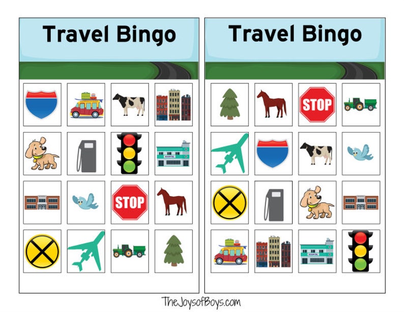Travel Bingo Game Printable PDF Etsy