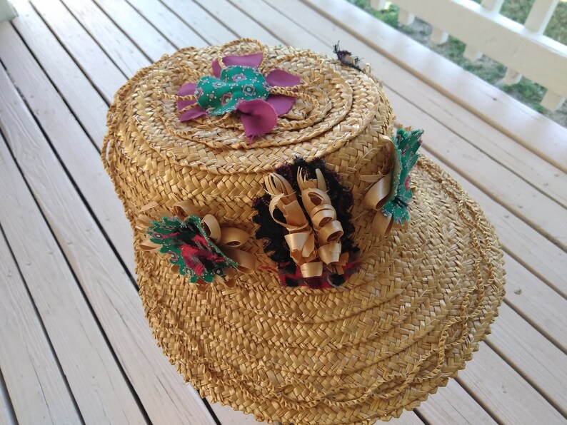Vint SPANISH STRAW HAT Women's Straw HatHoney Colored Etsy