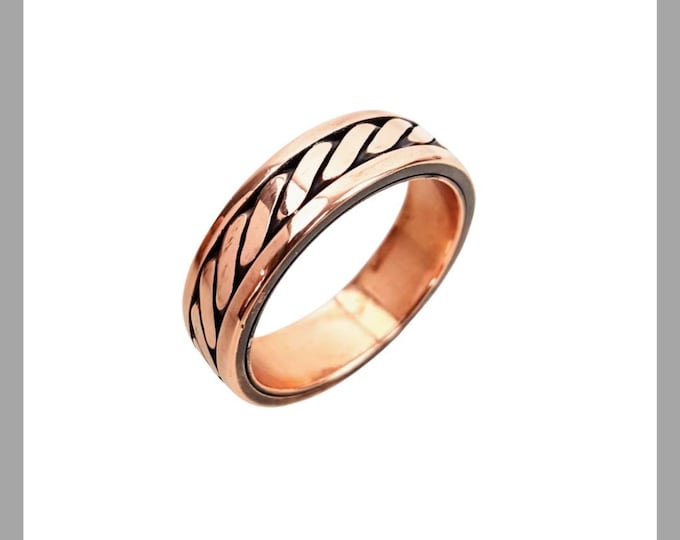 Mens Copper Twist Ring