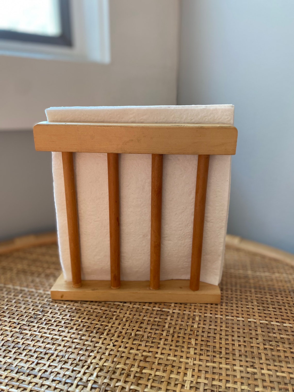 Napkin Holder Unique Floral Thrifted Etsy