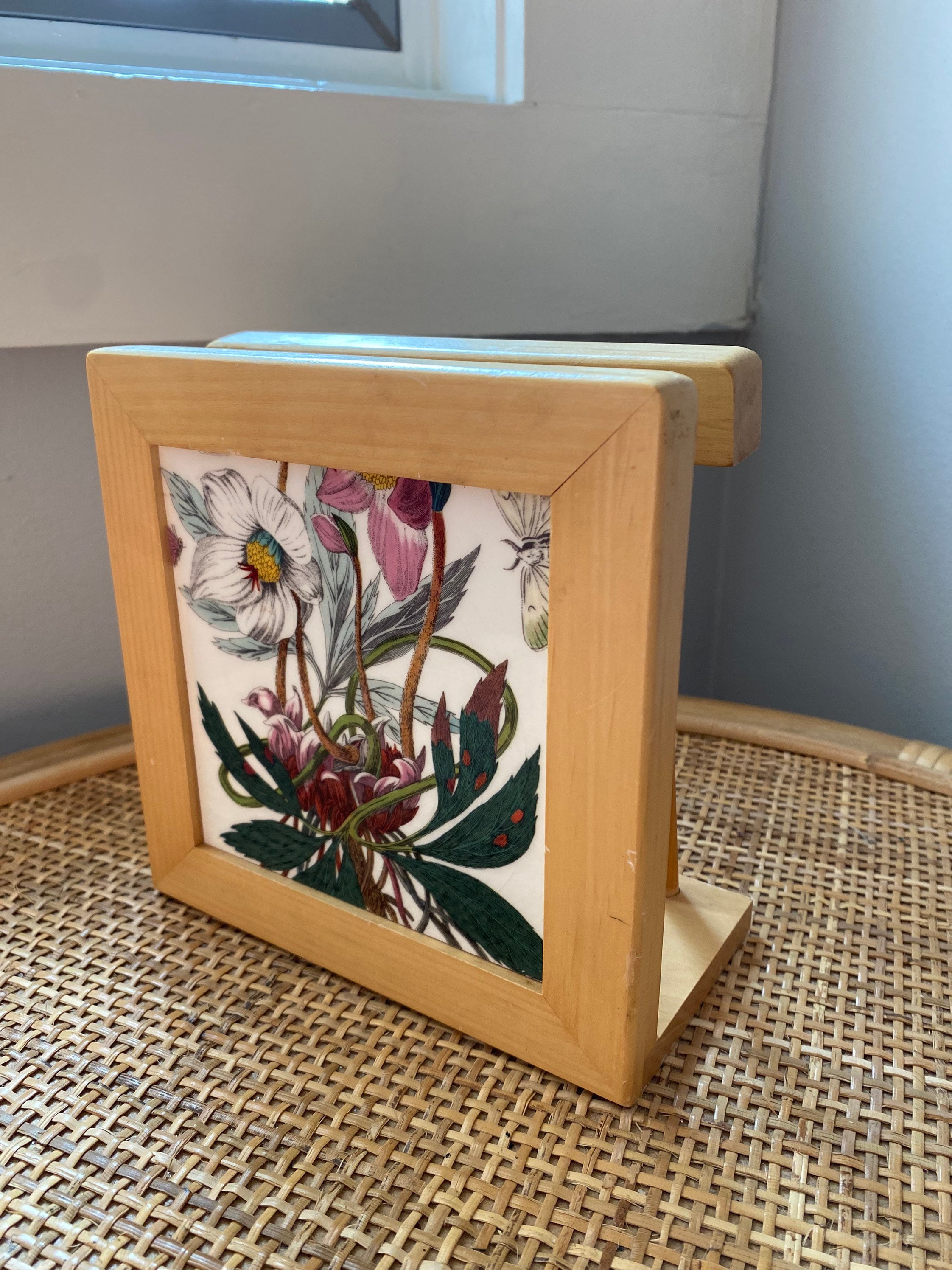 Napkin Holder Unique Floral Thrifted Etsy