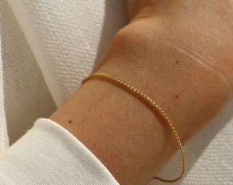 14k Gold Filled Wheat Chain Bracelet ∙ Waterproof ∙ Personalize Bracelet Length ∙ Gift for Women ∙ 0.9mm ∙ Friendship Bracelet