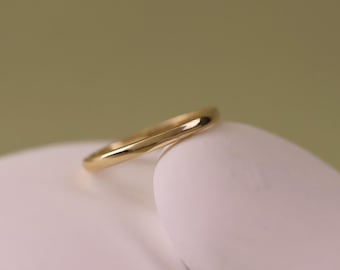 Eternity Band Ring in 925 Sterling Silver 18k Gold · Simple Dainty Ring · Complete with a charm · Thin Stacking Ring · Domed Comfort Fit