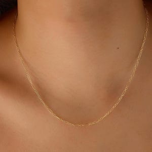 Colar com corrente de cabo em ouro 14k: joias femininas minimalistas