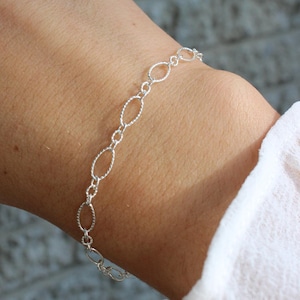 925 Sterling Silver Princess Bracelet ∙ Waterproof Cable Chain Bracelet For Women ∙ Custom Length ∙ Handmade Jewelry For Her