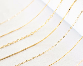 14k Gold Filled Necklace · Anti Tarnish Minimalist Gold Chain · Choker necklace Snake Box Cable Rope Ball · Dainty necklace · Gift for her