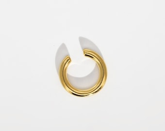 Waterproof ∙ 18k Gold Vermeil Simple Thin Band Ear Conch Cuff ∙ Cartilage cuff earrings ∙ Single Band Smooth Silver ∙ No Piercing