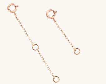 14K ROSE GOUD GEVULDE ketting verlengketting | extensie om te verwijderen | Verstelbare lengte | Verlenging voor 14k ketting voor kettingarmband