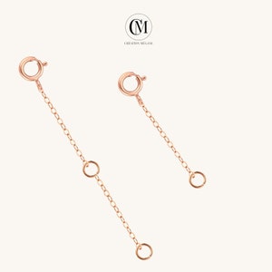 14K ROSE GOLD FILLED 1 2 3 4 inches Extension Chain Add to your necklace or bracelet Spring Clasp Necklace extender chain image 1