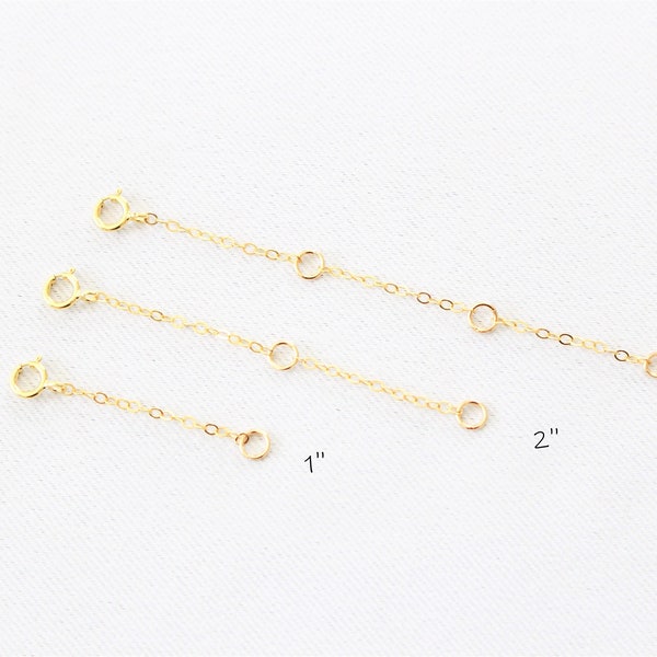 14K or rempli Chaîne d’extenseur de collier | extension à enlever | Longueur ajustable | Rallonge pour chaîne 14k pour collier ou bracelet