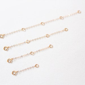 14K ROSE GOLD FILLED 1 2 3 4 inches Extension Chain Add to your necklace or bracelet Spring Clasp Necklace extender chain image 3