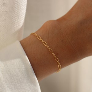 14k Gold Filled Oval Cable Chain Bracelet Handmade Bracelet Adjustable Bracelet Allergy Free Jewelry Friendship Bracelet image 3