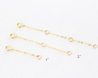 14K Gold Filled Chain Extender | 1 2 3 4 inches | Extension Chain | Add To Your Necklace Or Bracelet | Spring Clasp