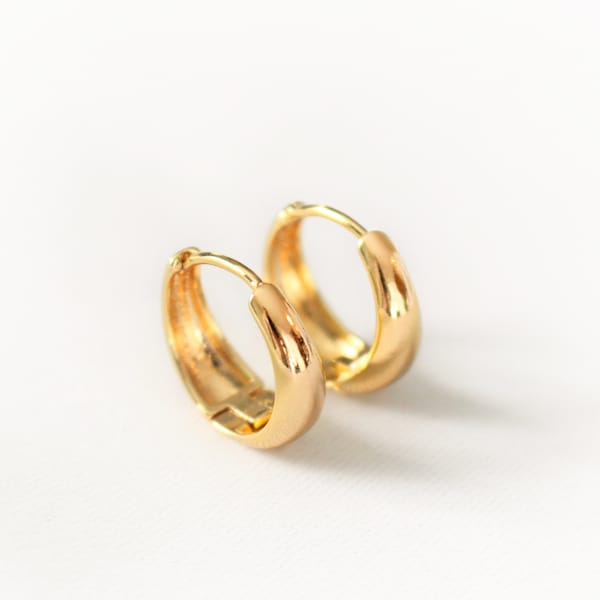 18 karat Gold Vermeil Hoops Earrings ∙ Huggies Gold Hoop ∙ 18mm Outside ∙ Christmas gift for her ∙ Hypoallergenic ∙ WATERPROOF