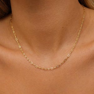 Waterproof 14k gold filled Paperclip Necklace ∙ Minimalist Cable Chain ∙ Layered Necklace ∙ Ring Holder Necklace ∙ Add a charm chain