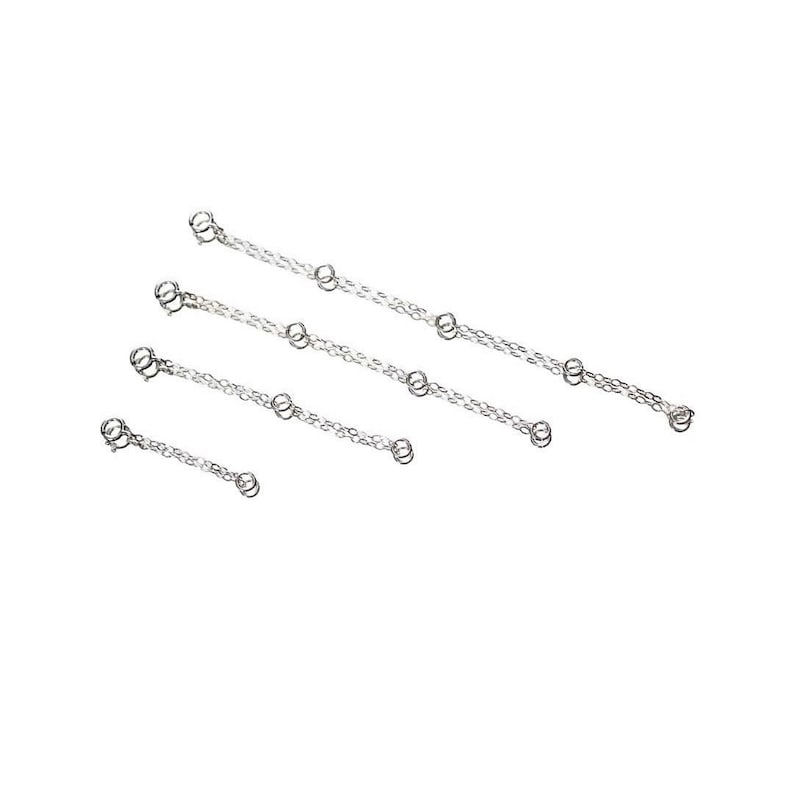 Sterling silver Handmade Extender 1 2 3 4 inches Extension Chain Add to your necklace or bracelet Spring Clasp Necklace extender image 5